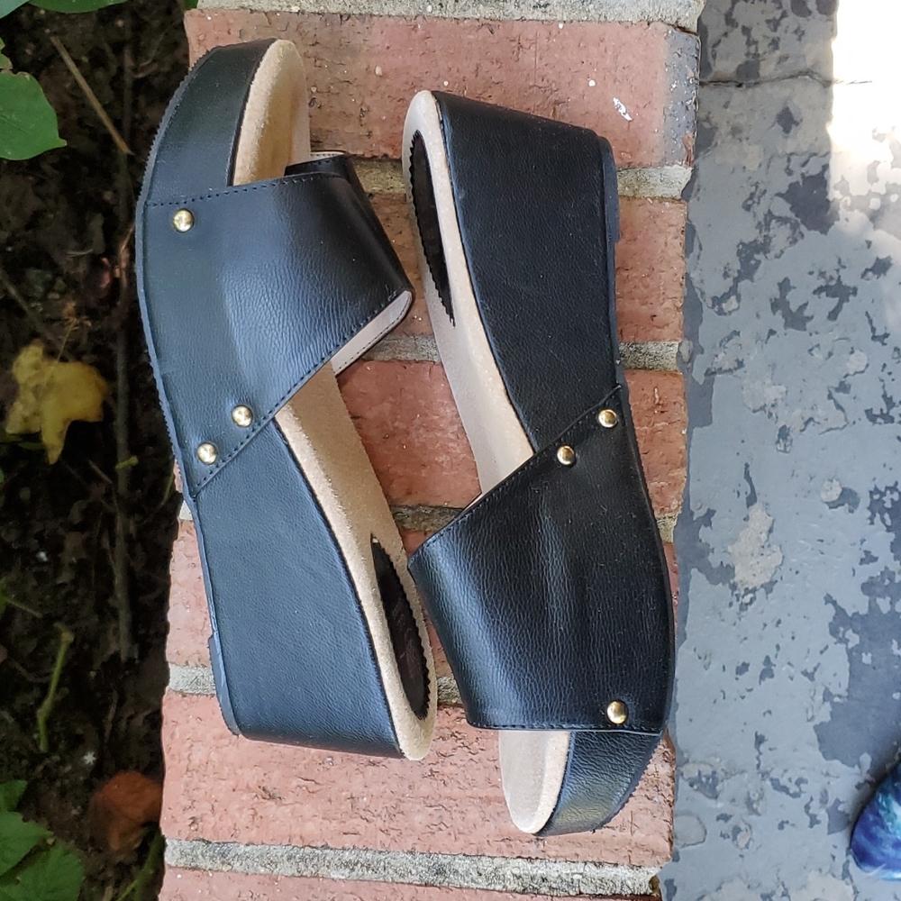 Leather platform sandals, sz. 9+ - Picture 3 of 11